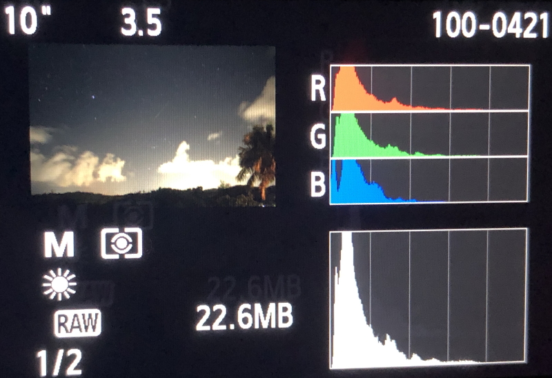 Low Histogram Values can be seen with DSLR astrophotography.